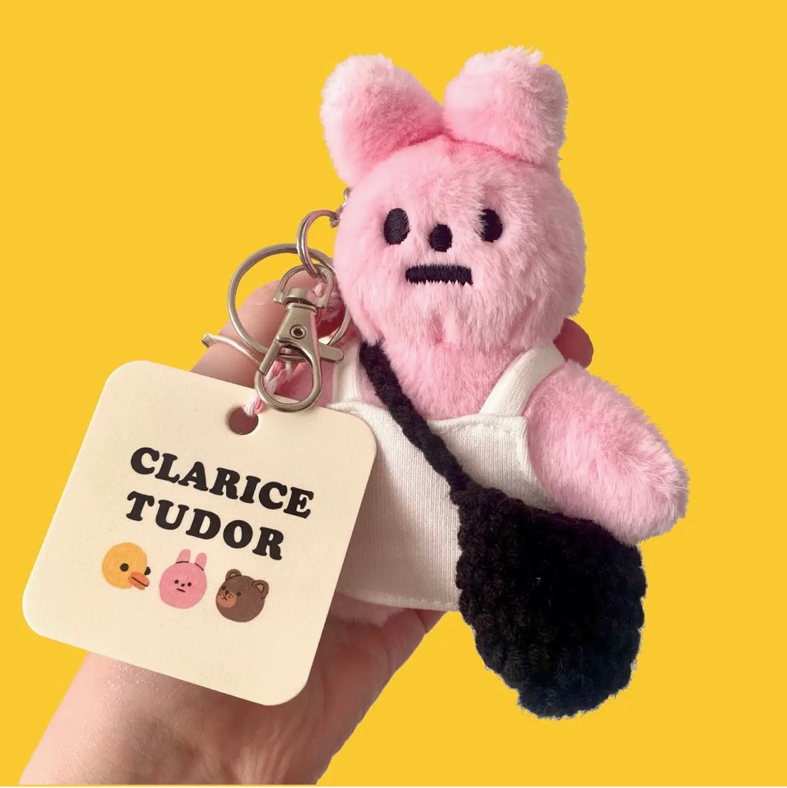 Clarice Tudor Pink Rabbit Plushie Keychain