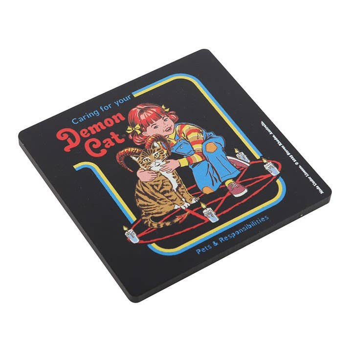 Demon Cat Coaster by Steven Rhodes